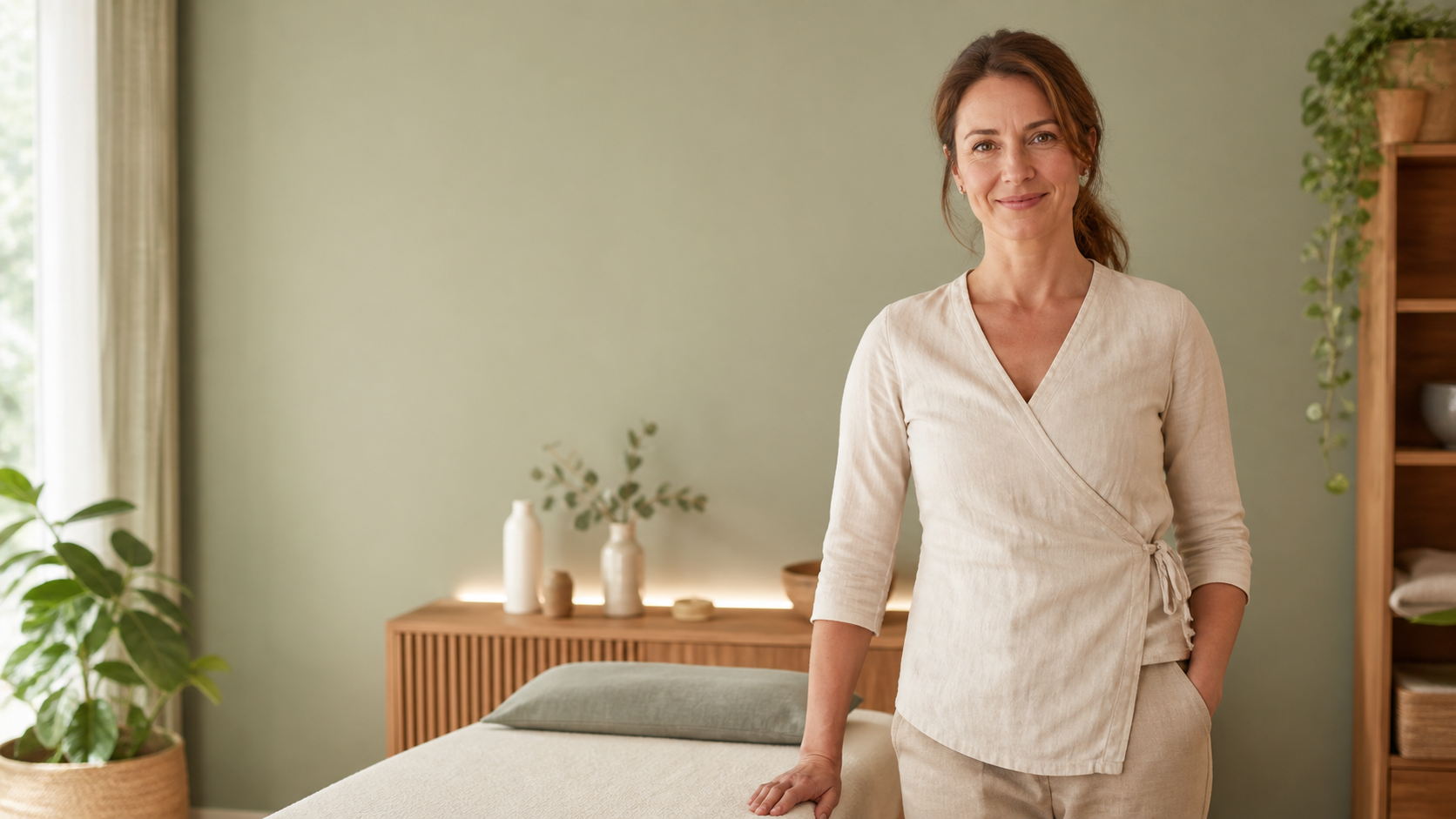 Osteopathin in einer ruhigen Praxisumgebung